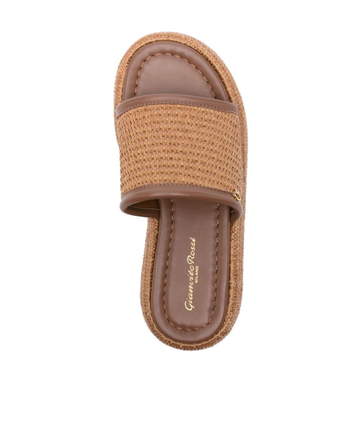 Gianvito Rossi Marbella Woven Raffia Platform Sandals In Brown