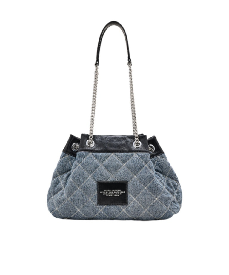 Shop Marc Jacobs The Quilted Denim Chain Sack Bag