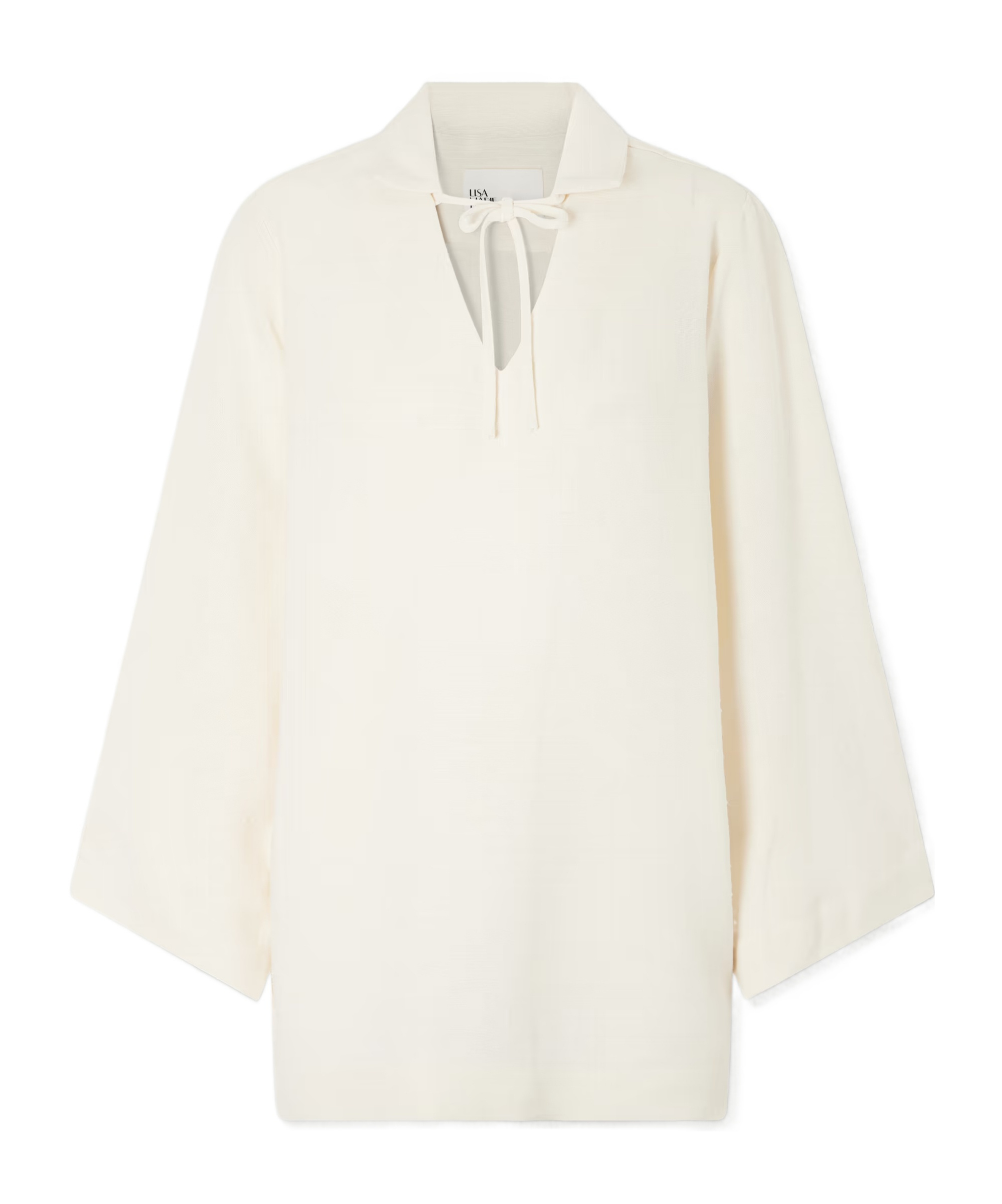 Lisa Marie Fernandez Tie-detailed Woven Tunic In White