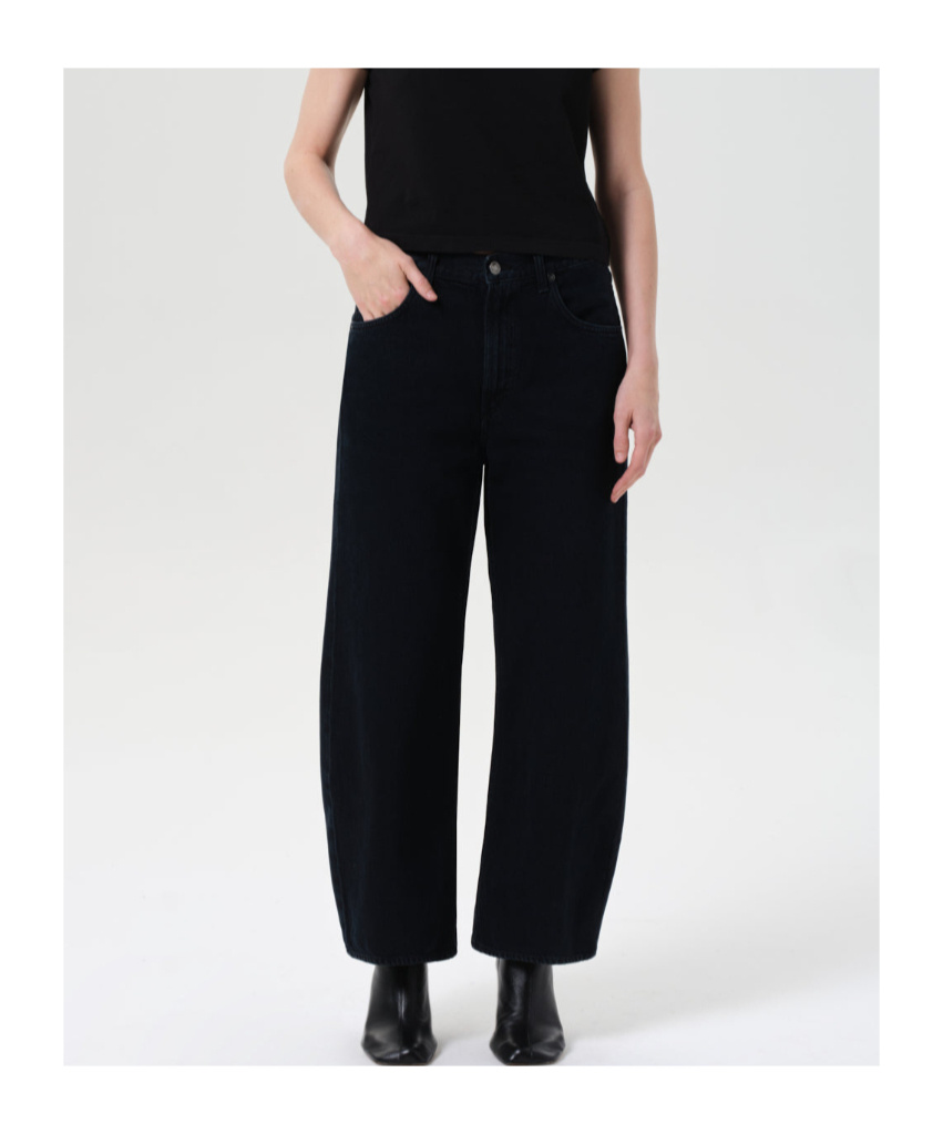 Agolde Low Curved Jeans In Black
