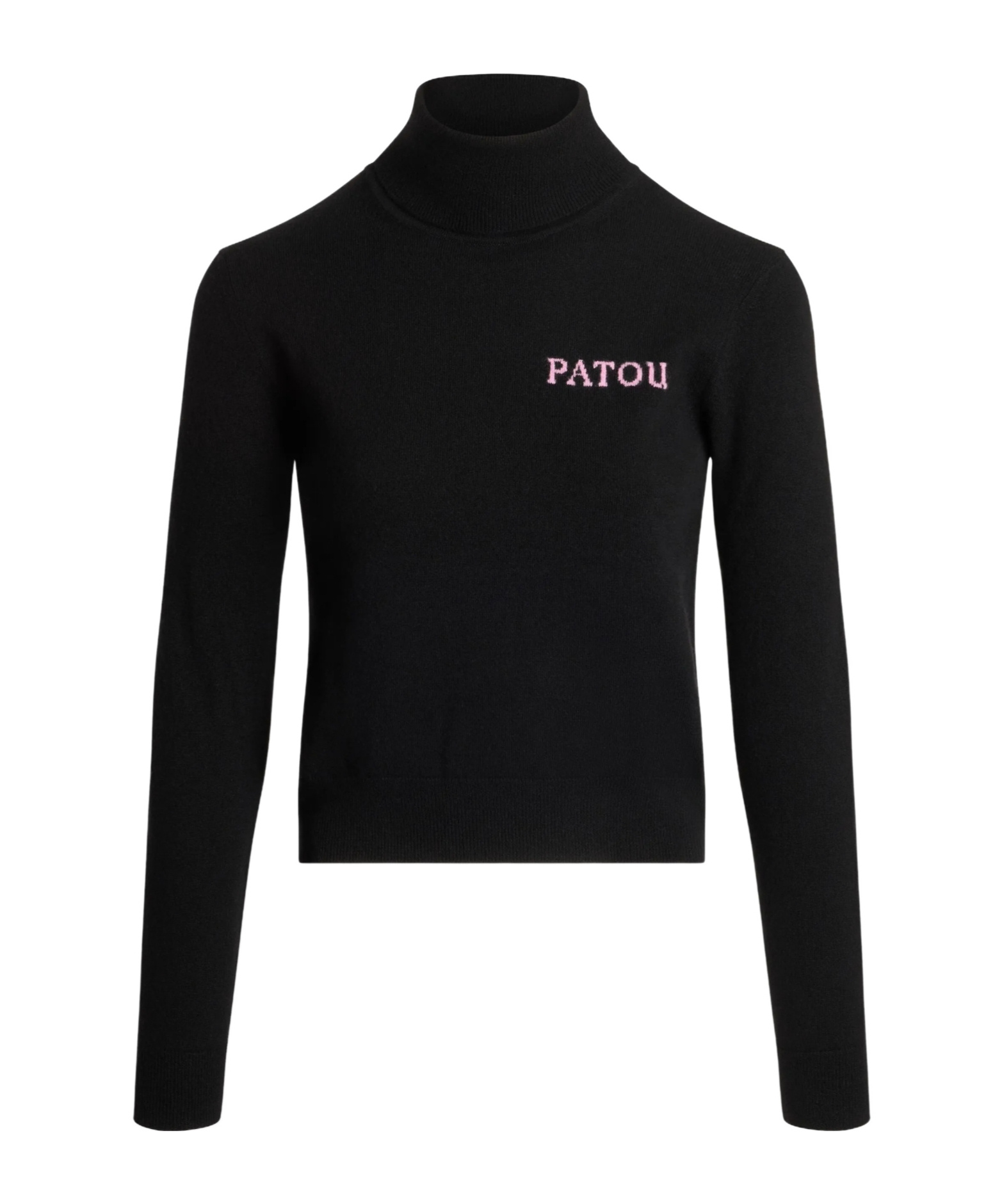 Patou Intarsia Turtleneck Jumper In Black