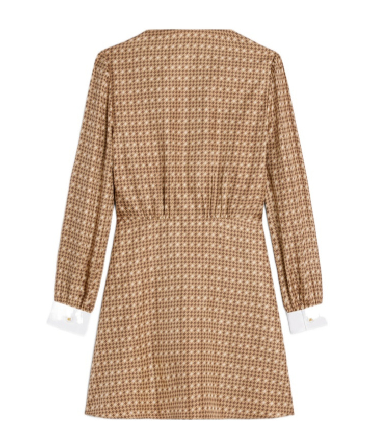 Celine Long-sleeved Shirt Dress In Nude