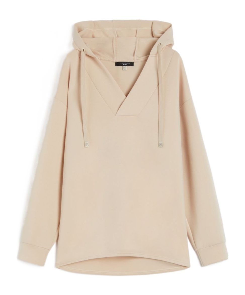 Weekend Max Mara Long Scuba Jersey Sweatshirt In Neutral