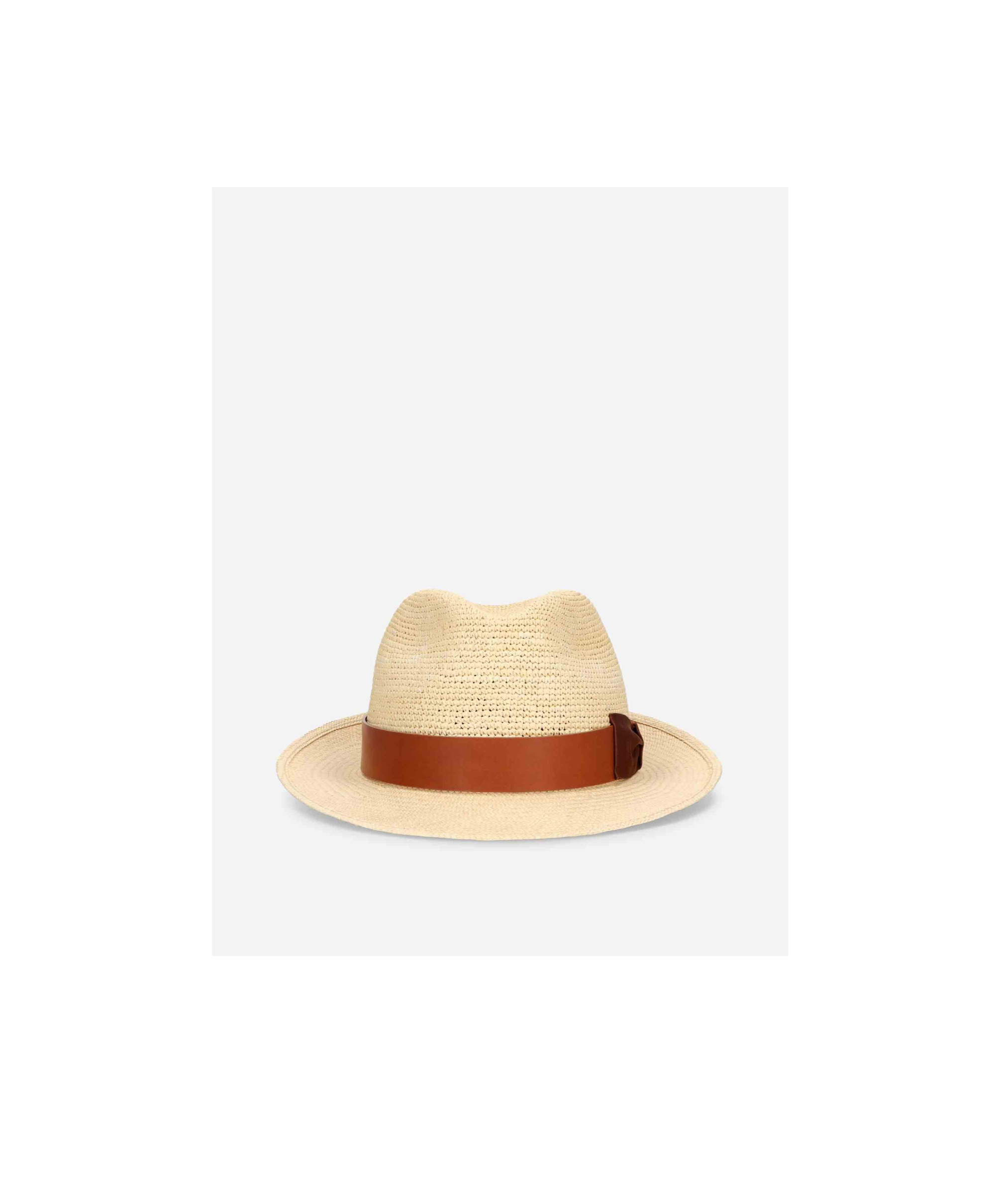 Borsalino Half Check Hat In Neutral