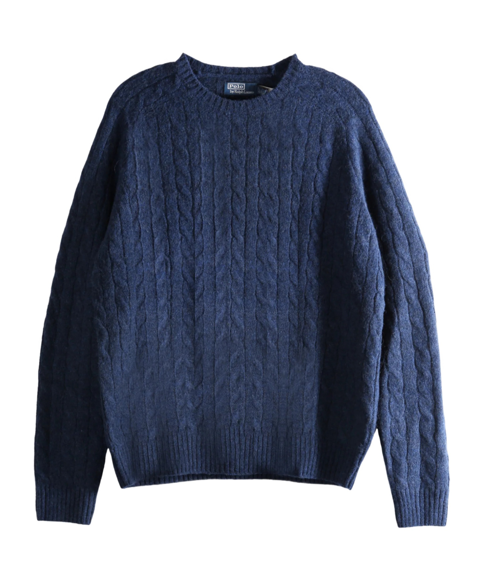 Polo Ralph Lauren Original Label Long Sleeve Saddle Crewneck Sweater In Blue