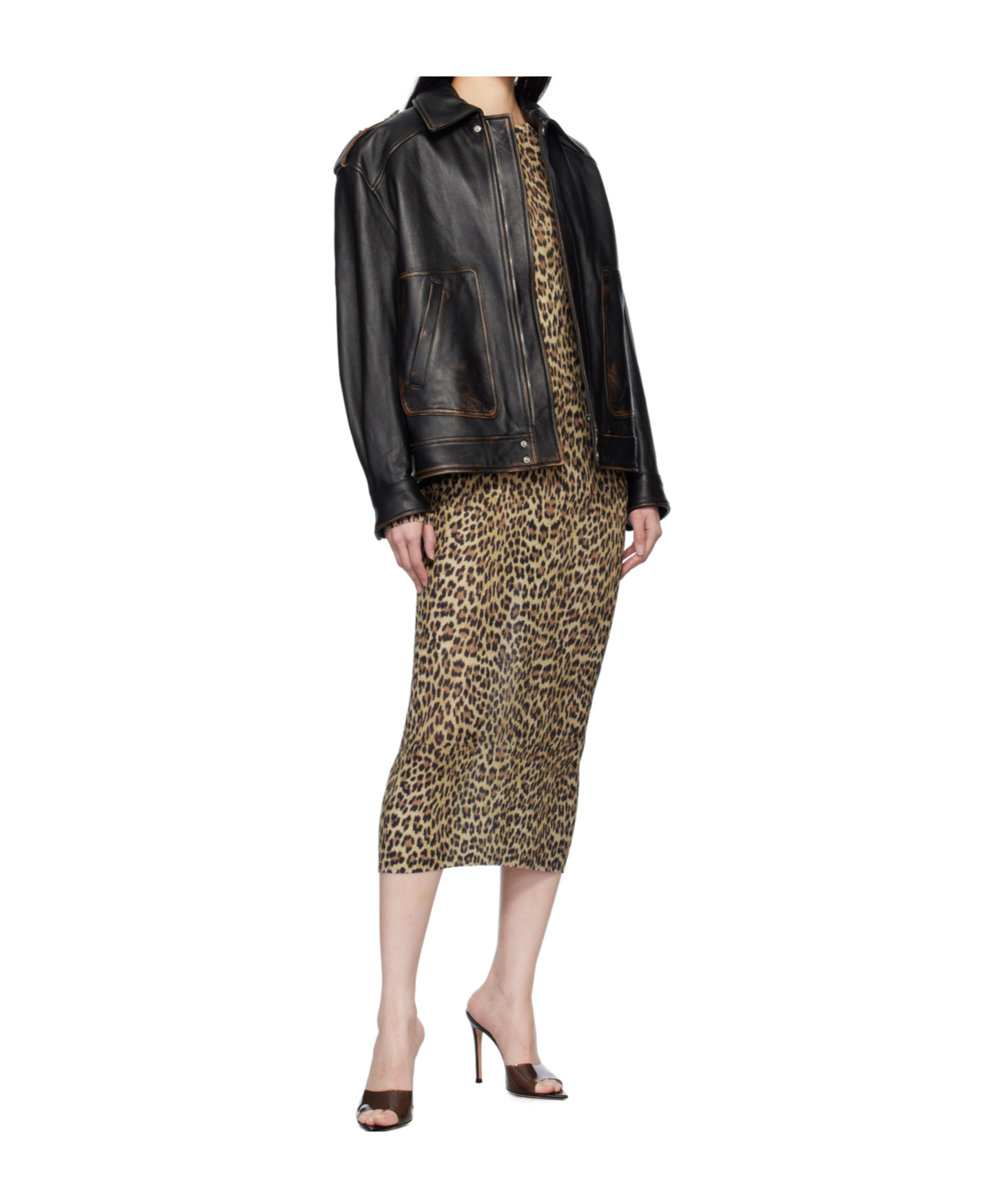 Blumarine Leather Jacket In Black