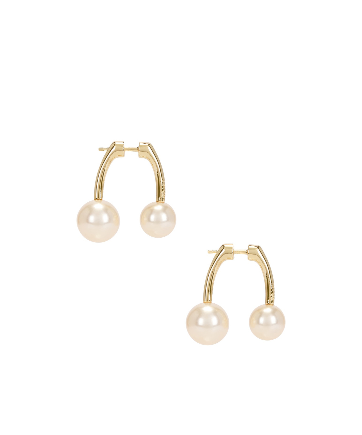 Miu Miu Pearl Earrings In Yellow