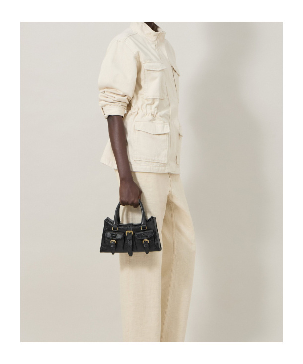 Mulberry Mini Roxanne Black High Shine Leather In Black