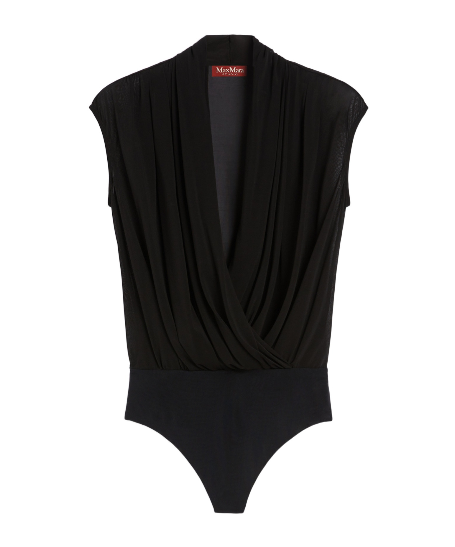 Max Mara V-neck Sleeveless Bodysuit In Black