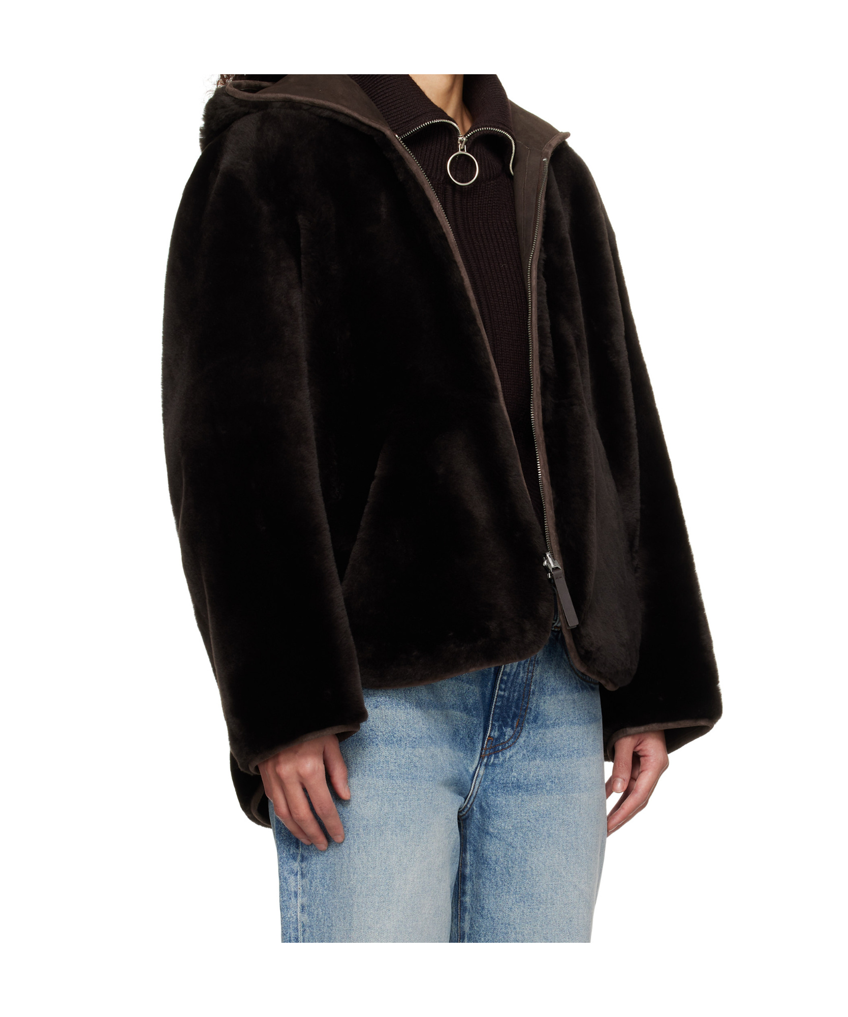 PROENZA SCHOULER BROWN PROENZA SCHOULER WHITE LABEL DAKOTA REVERSIBLE SHEARLING JACKET