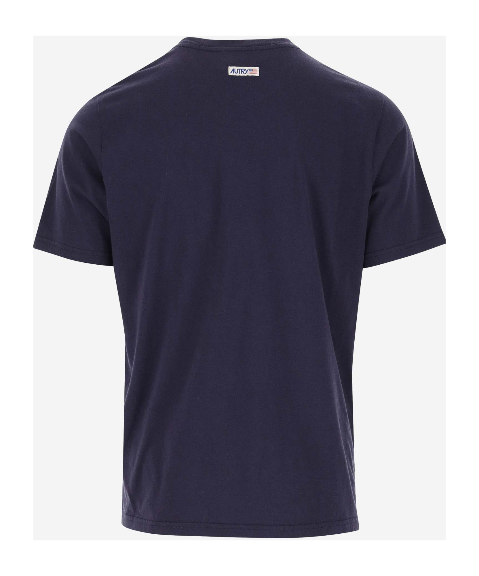 Shop Autry Logo-patch Cotton T-shirt In Blue