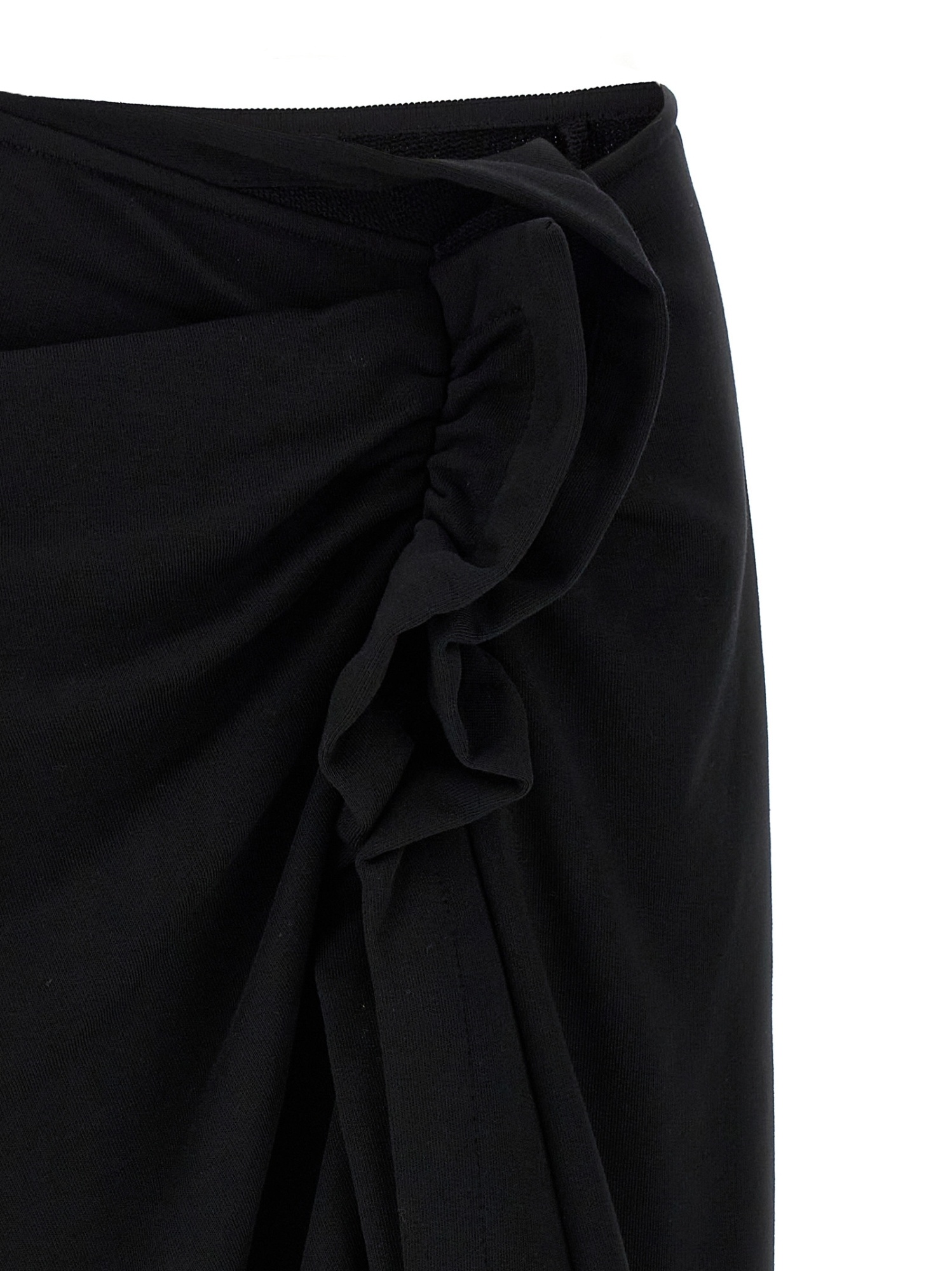 Dries Van Noten Black Skirt With Draping In Black