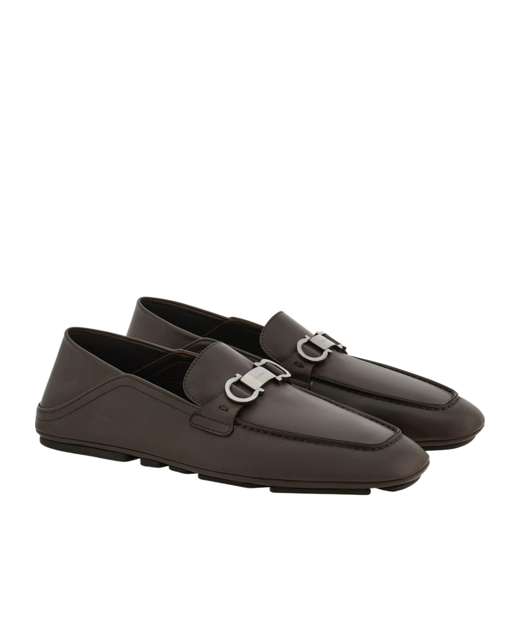 Ferragamo Gancini Horsebit-embellished Leather Loafers In Black