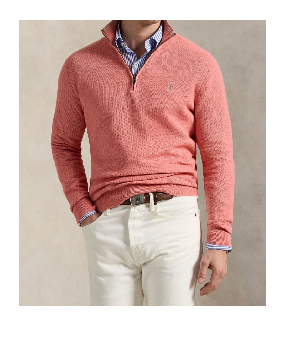 Polo Ralph Lauren Mesh-knit Cotton Sweater In Pink