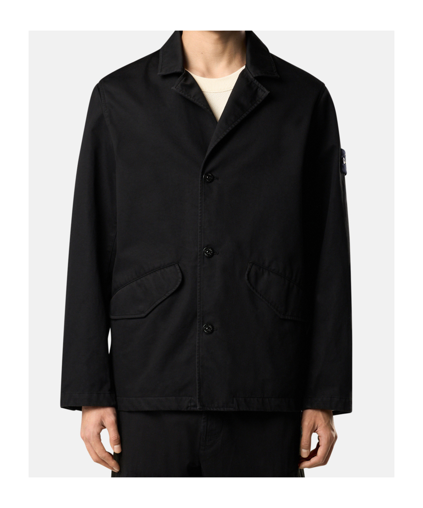 Stone Island Windproof Suit Coat In Black