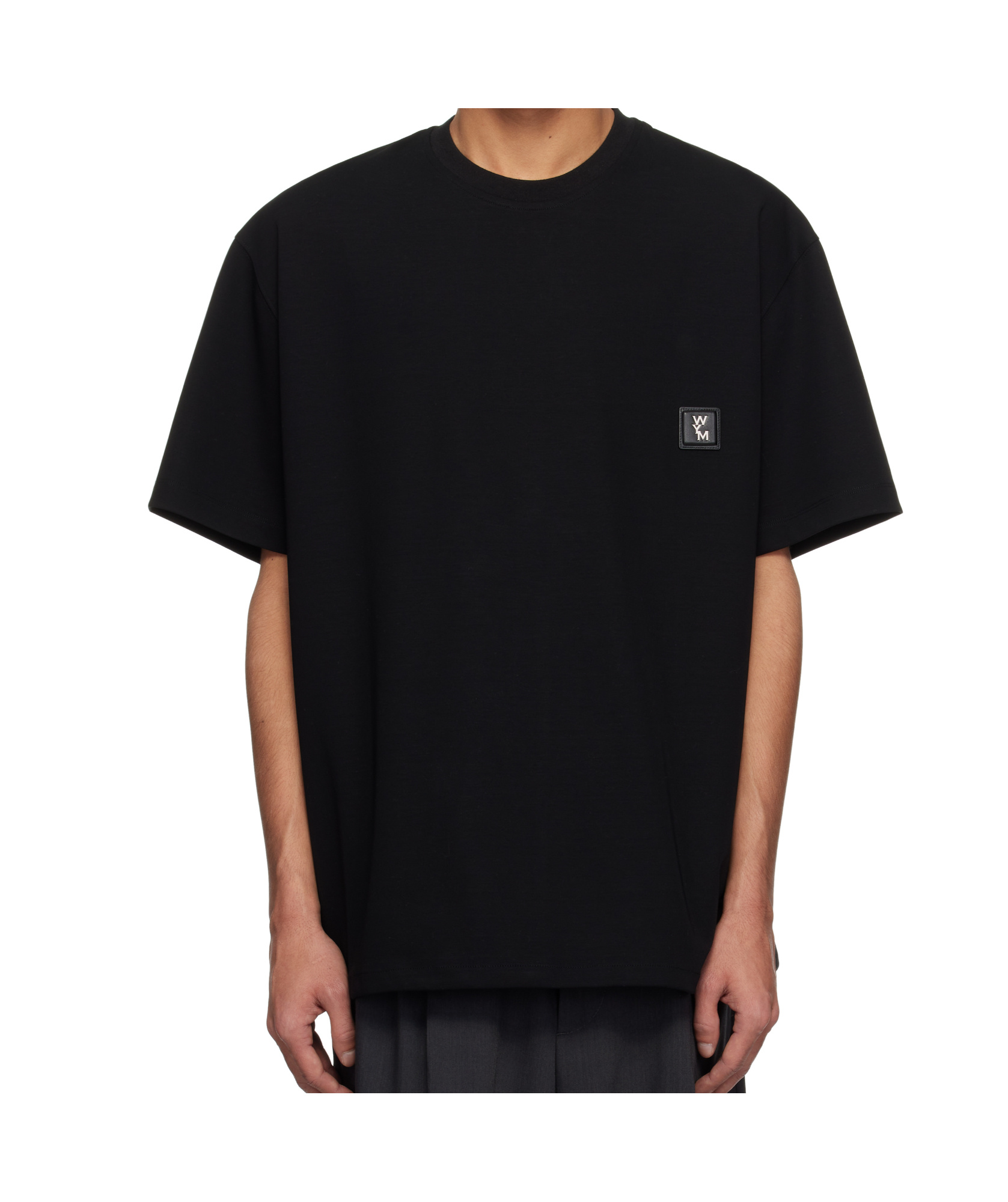 Wooyoungmi Black Cotton Back Logo T-shirt In Black