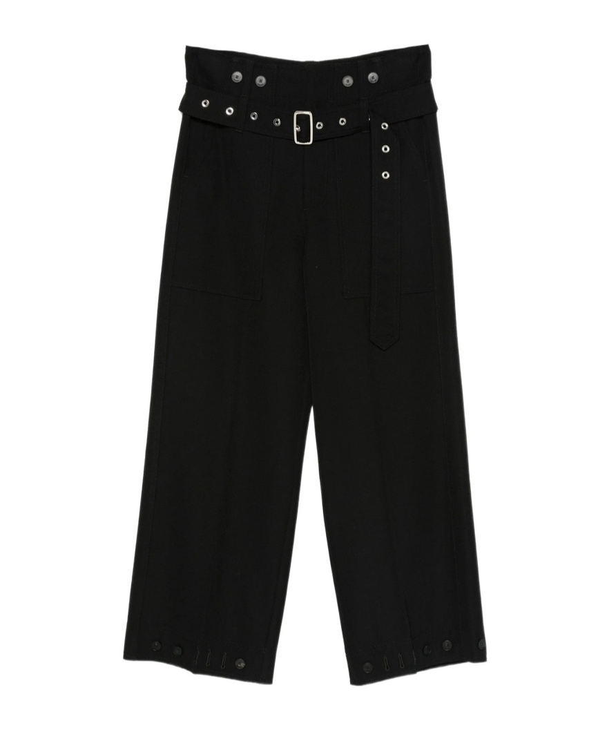 The Seafarer Belted Wide-leg Trousers In Black