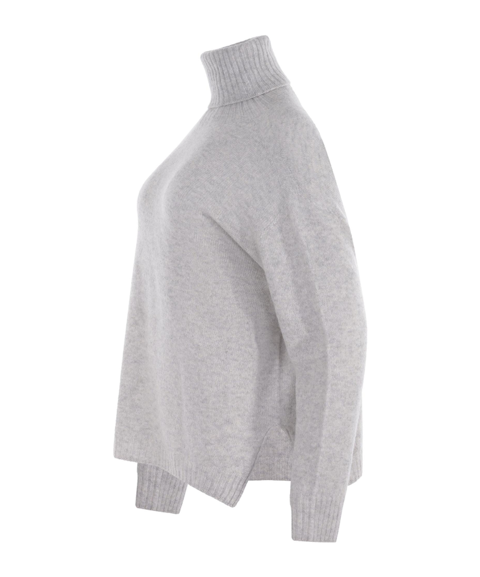 Alysi Long Sleeved Turtleneck Knitted Jumper In Gray