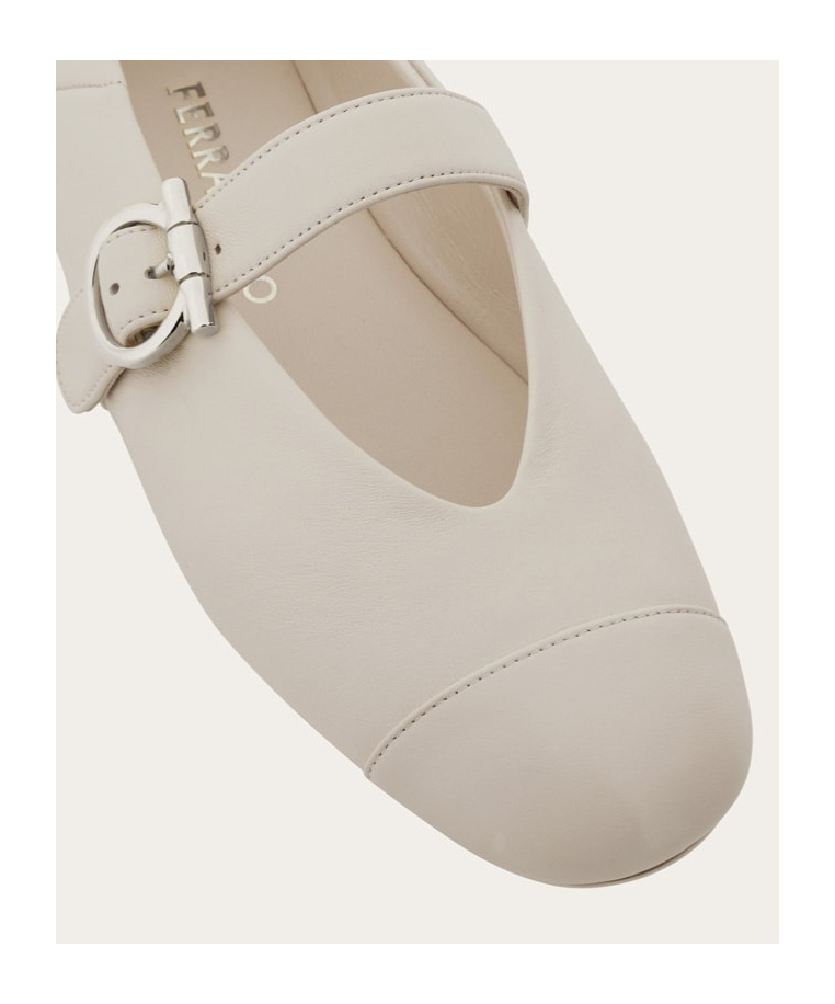Ferragamo Gancini Ornament Dancers In Gray Pumice