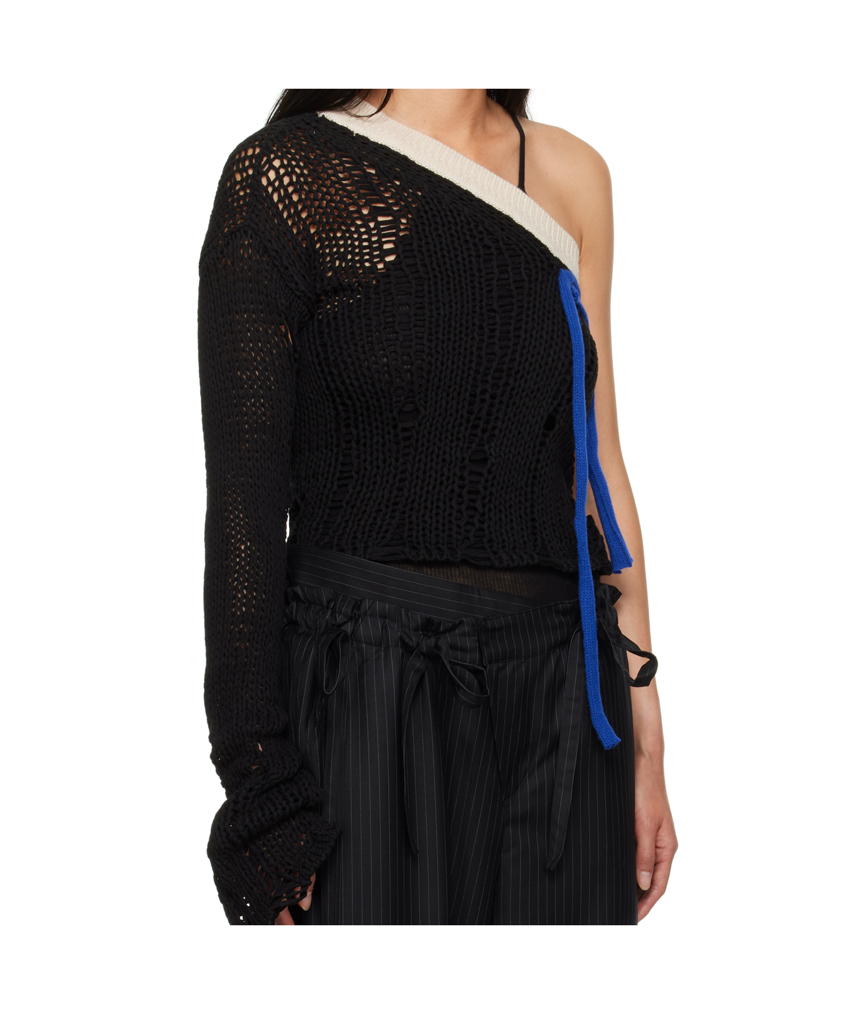 Andersson Bell Black Ottolinger Edition One Shoulder Knit Sweater In Black
