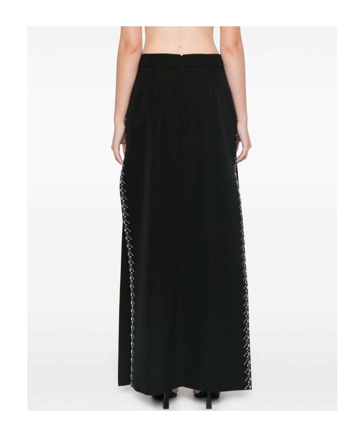 Rabanne Rhinestone-embellished Maxi Skirt In Black