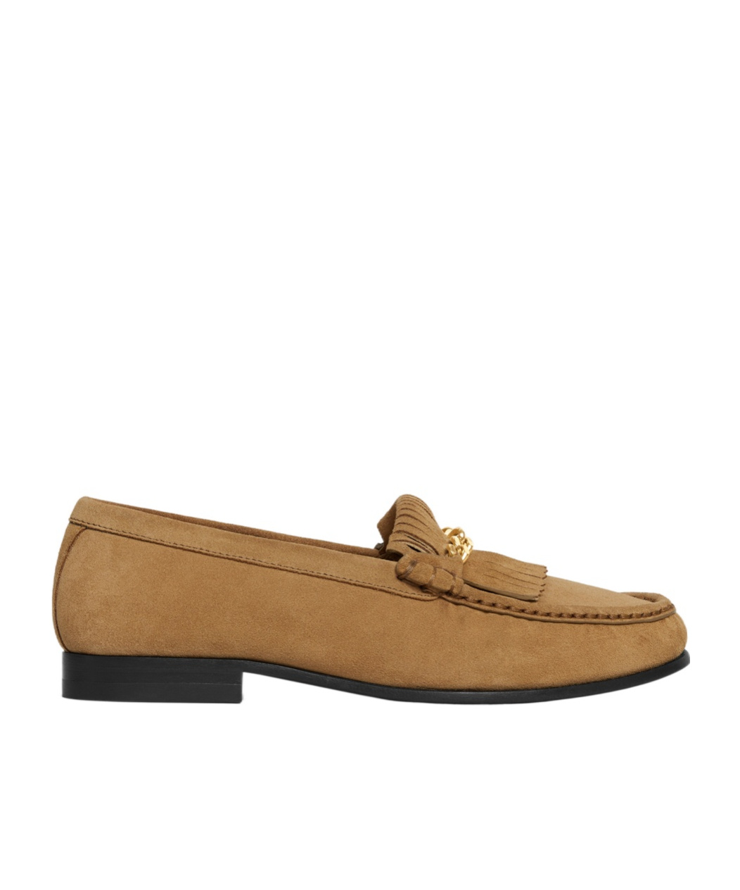 Celine Logo Tassel Chain Love Shoes In Brown