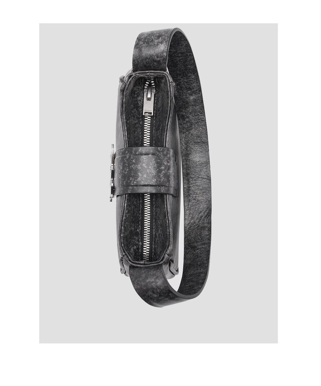 Misbhv Slogoo Plaque Zipped Shoulder Bag In Black