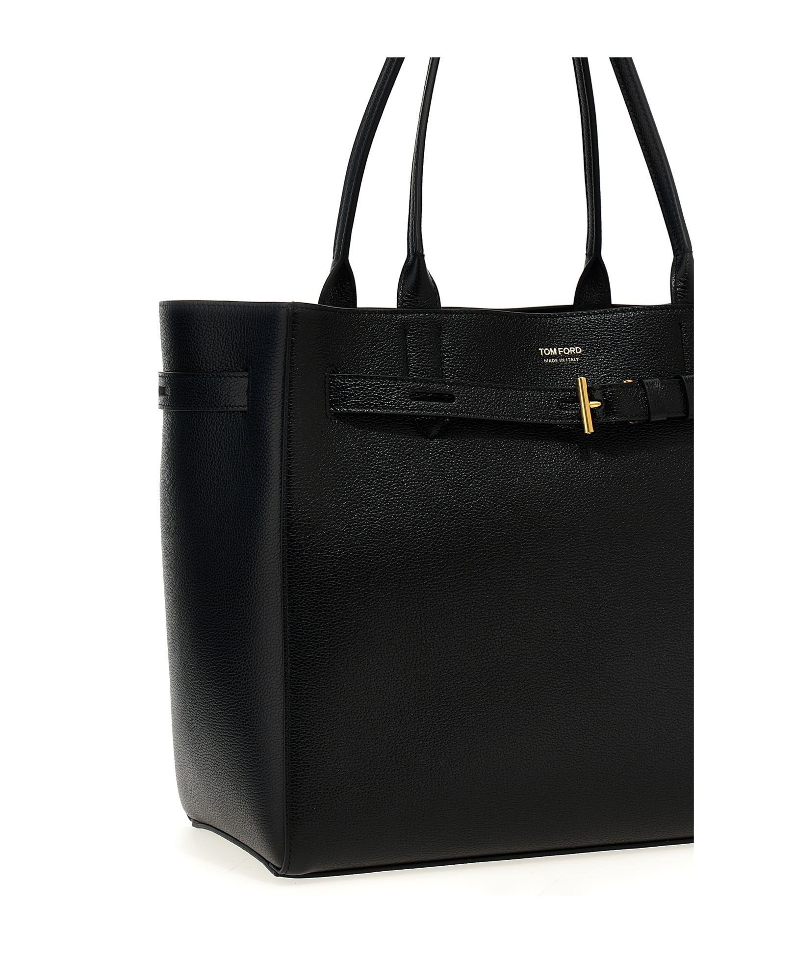 Tom Ford Leather Tote Bag In Black