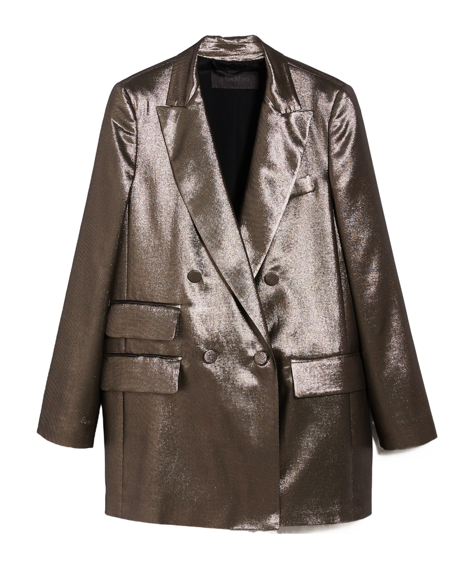 Max Mara Double-breasted Casual Jacket In Brown