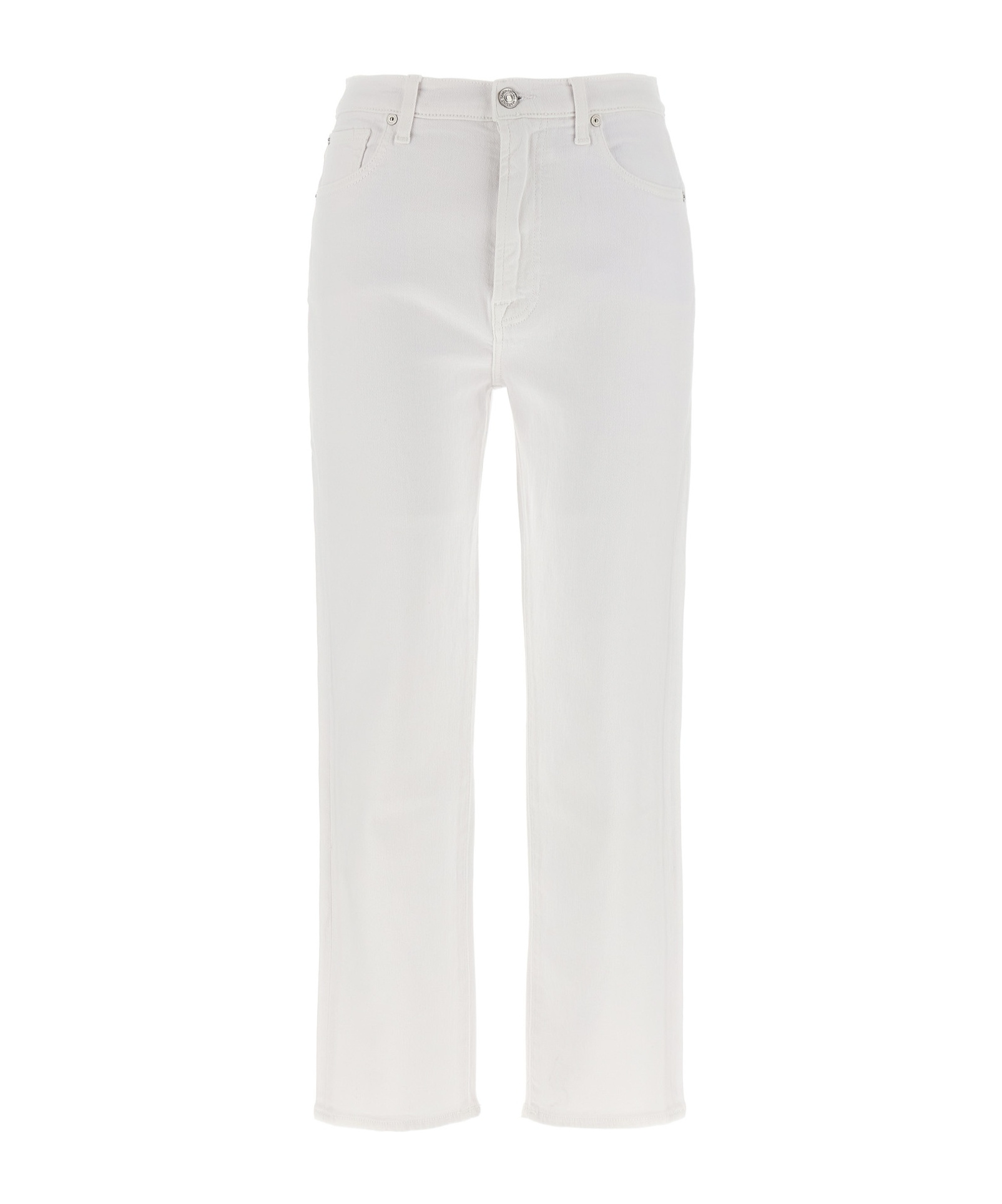 7 For All Mankind White Easy Slim Ankle Jeans