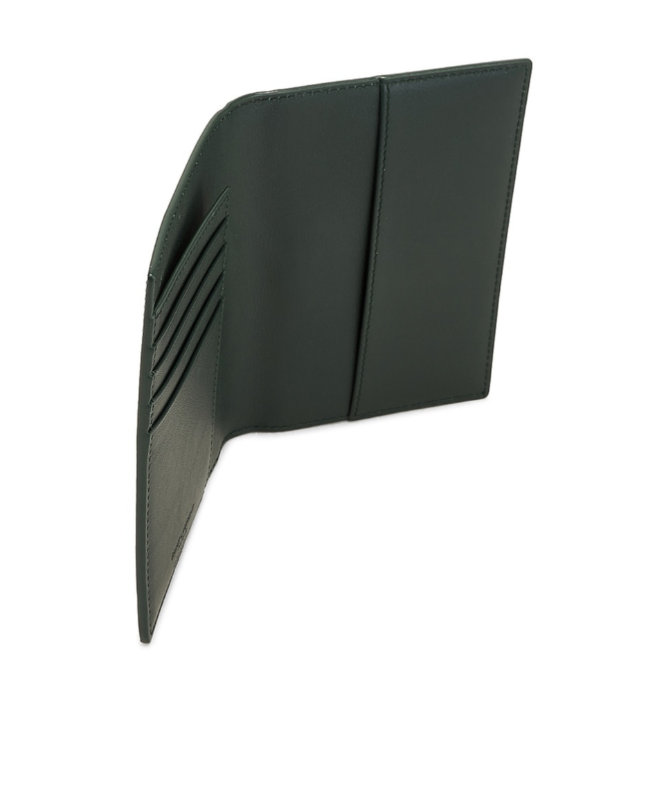 Saint Laurent Patent-leather Passport Holder In Green