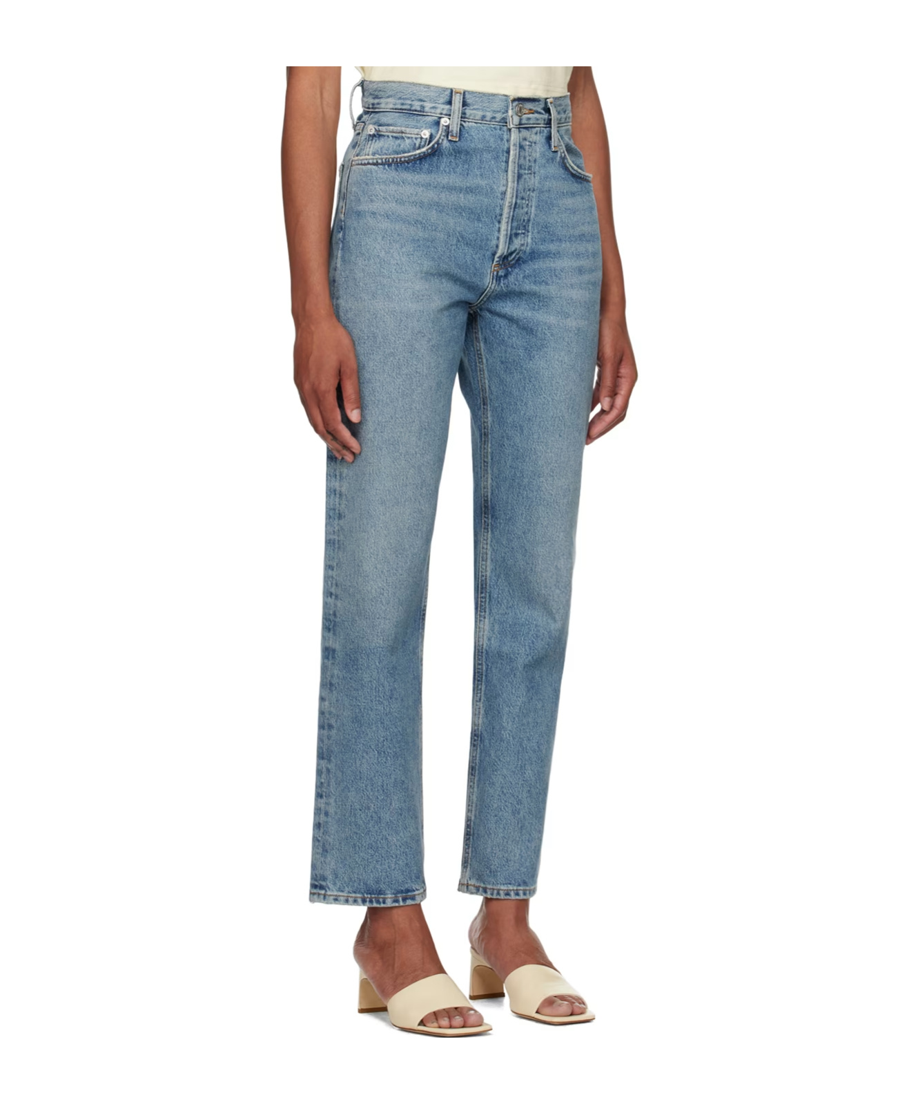 Agolde Low Curve Jeans With Five-pocket Style In Blue