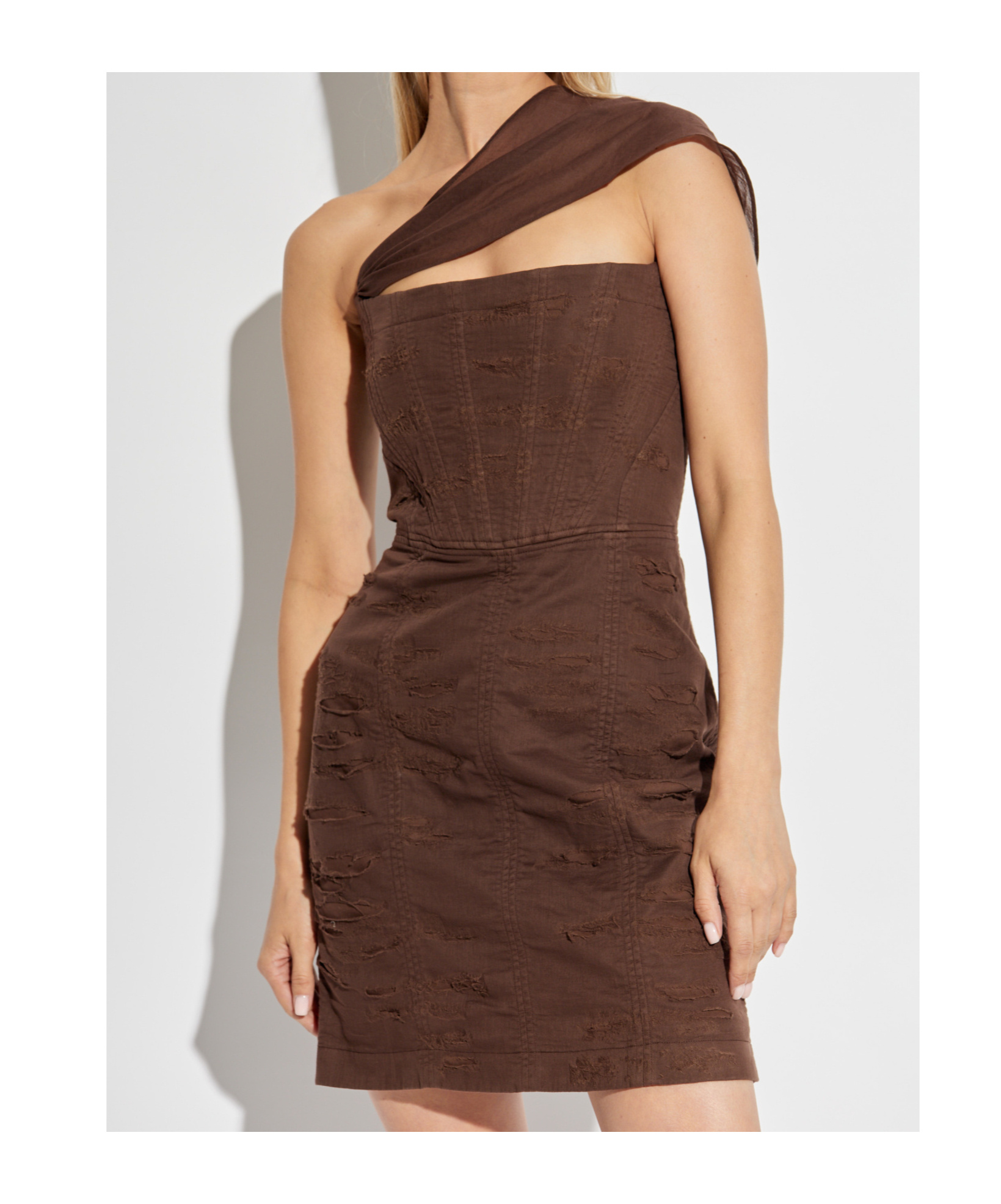 Dsquared2 One-shoulder Mini Dress In Green