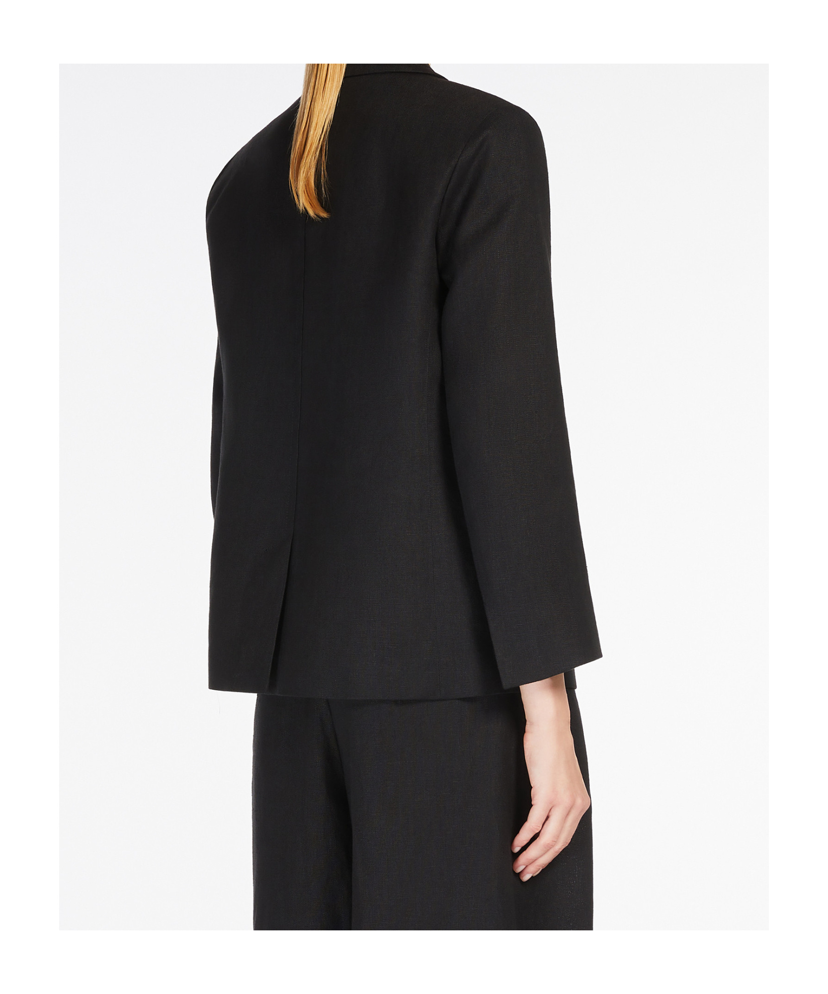 Max Mara Heavy Linen Canvas Jacket In Black