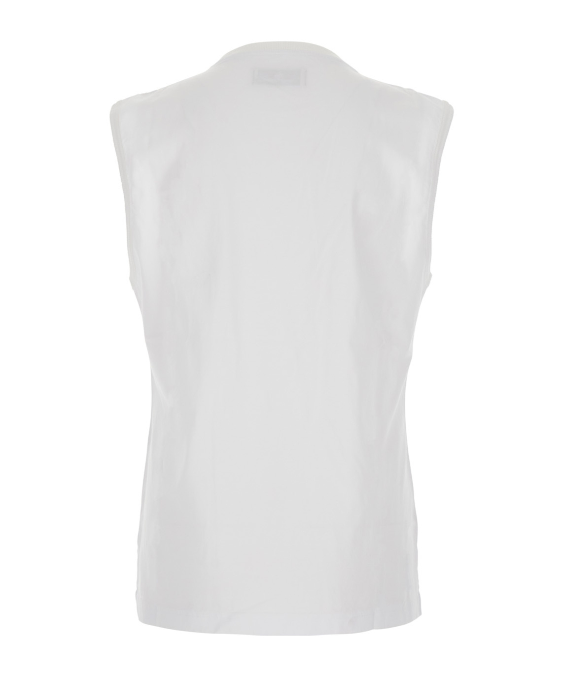 Vivienne Westwood White Crew Neck Top With Orb Print On The Front In Cotton Man In Yellow