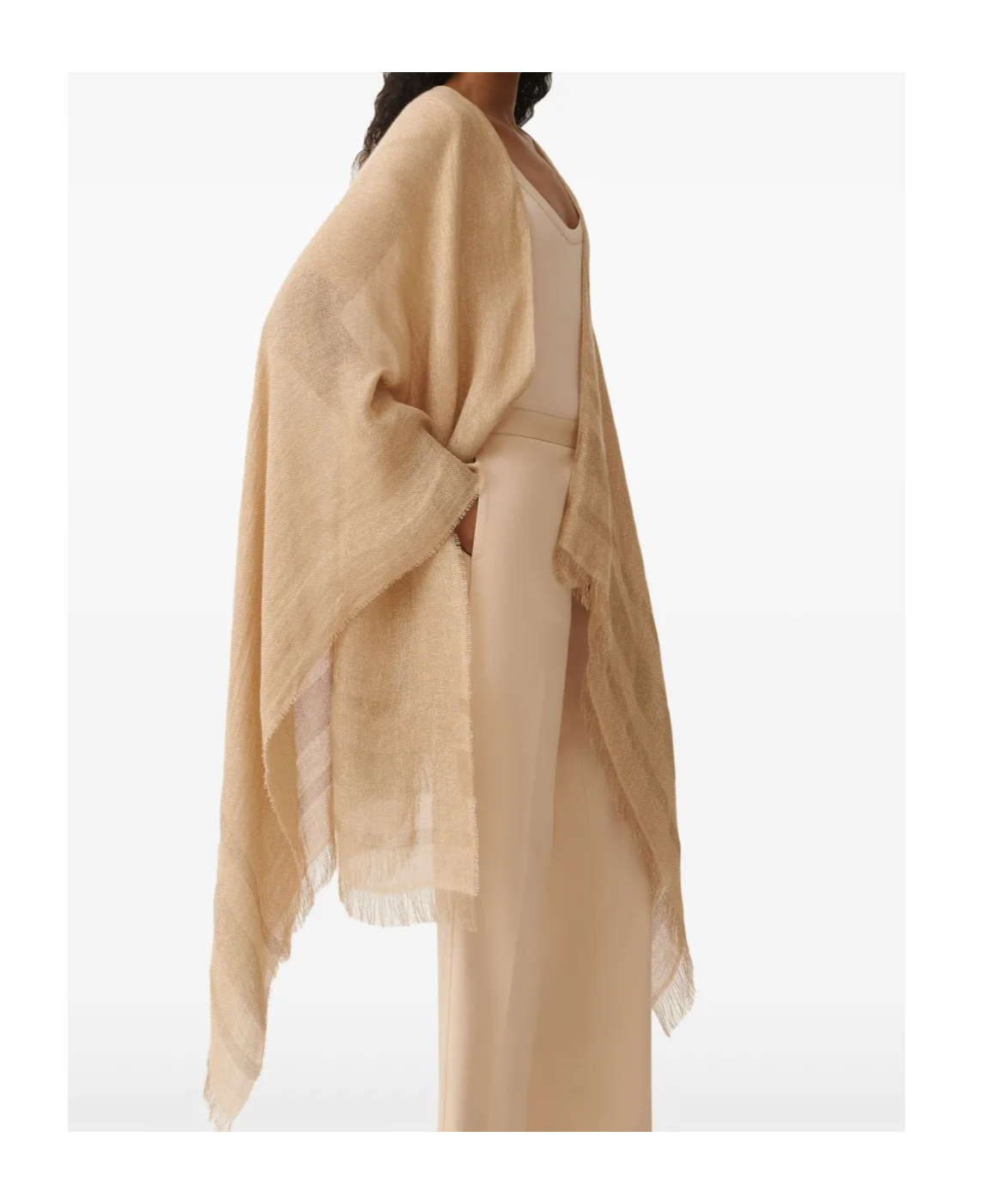 Shop Fabiana Filippi Fringed Cape