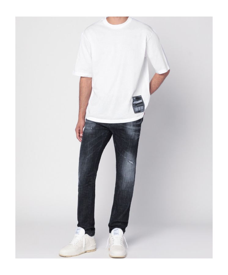 Dsquared2 Black Stretch Denim Cool Guy Jeans In Blue