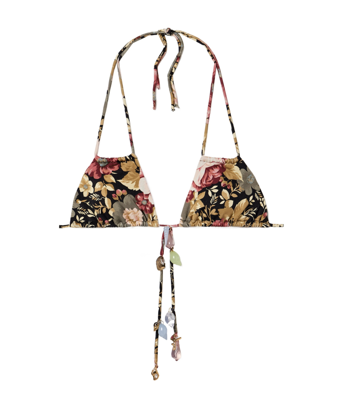 Chloé Rose-print Bikini Top In Multi