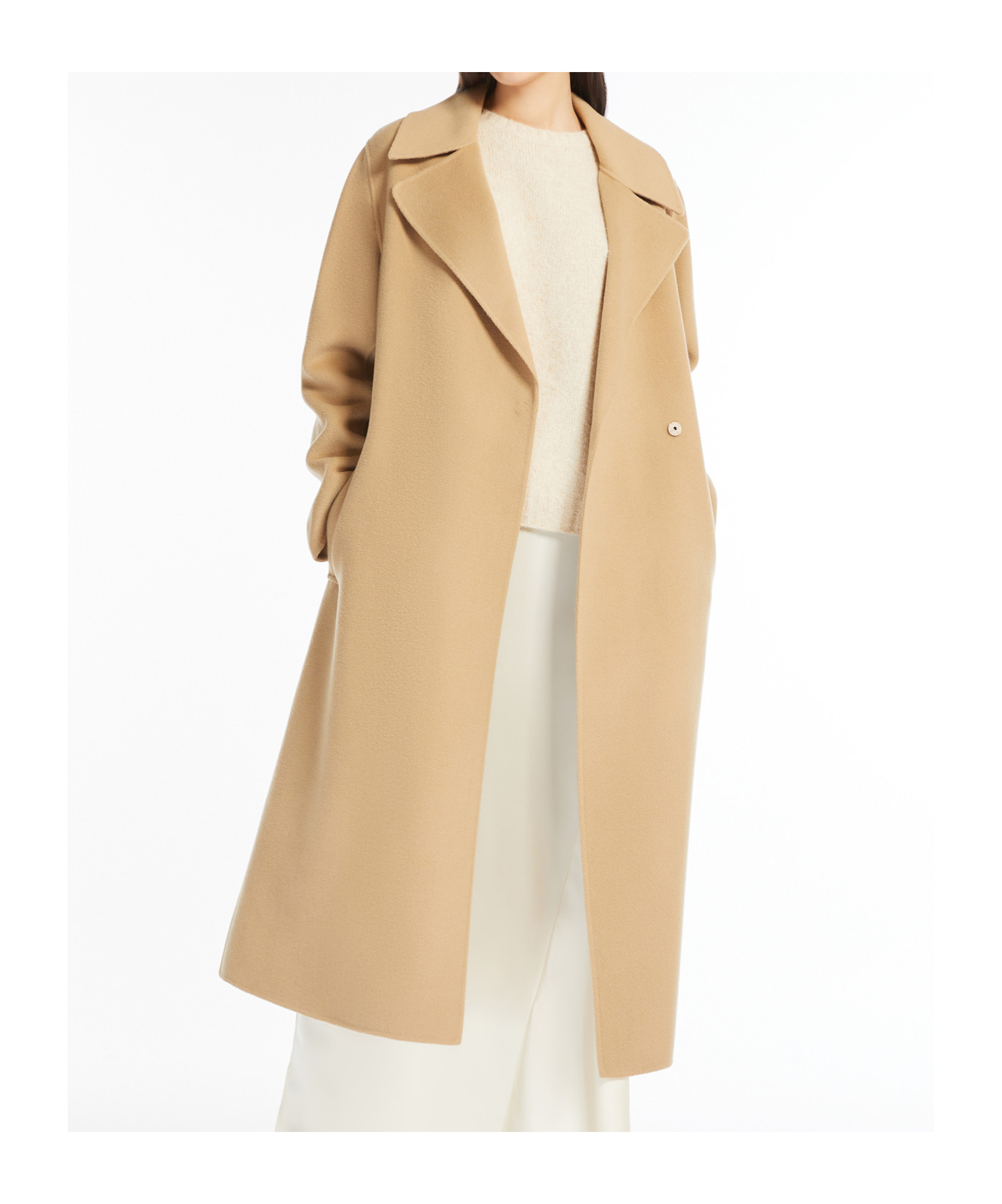Weekend Max Mara Long-sleeved Coat In Nude