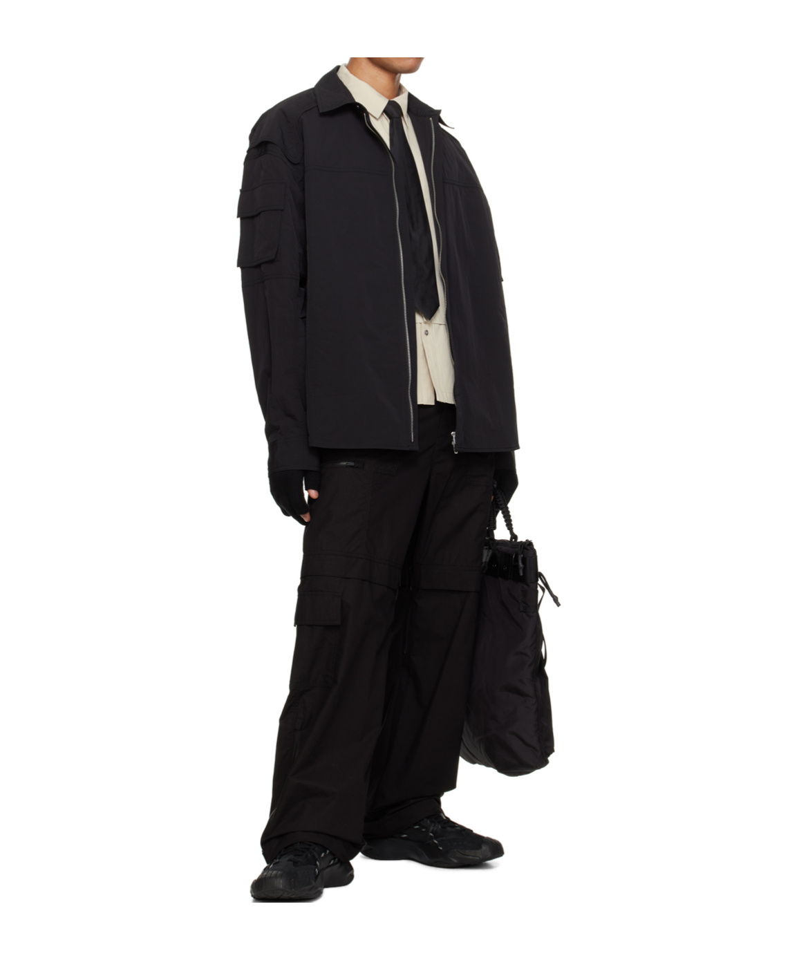 Juunj Slit Trouser Casual Pants In Black