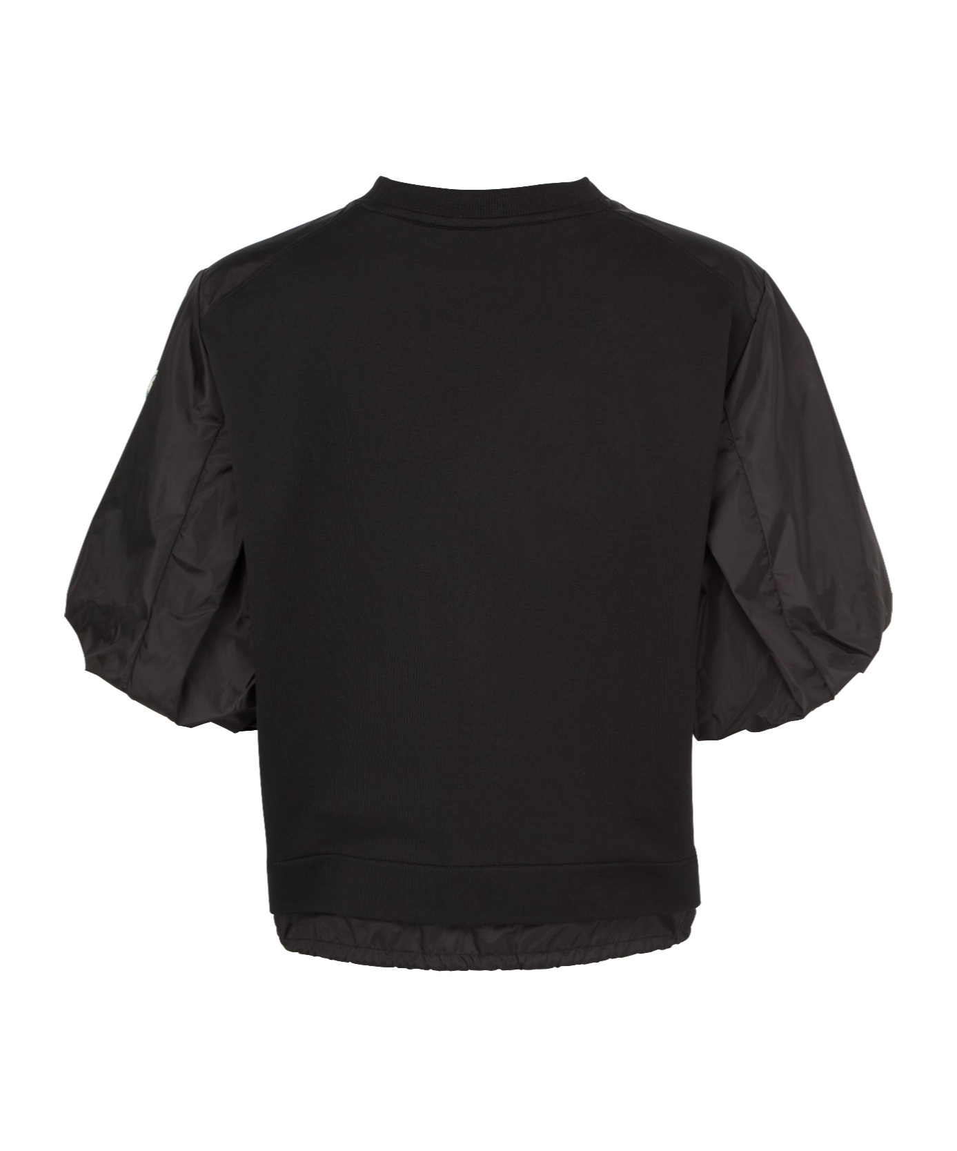 Moncler Cotton And Nylon T-shirt With Puffed Sleeves In