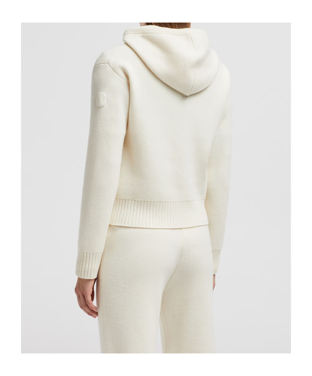 Moncler Long-sleeved Hoodie In White