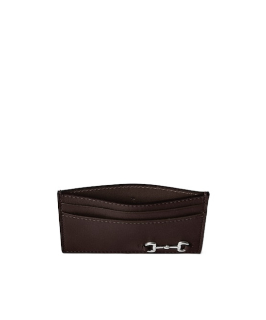 Gucci Card Case With Horsebit In Brown