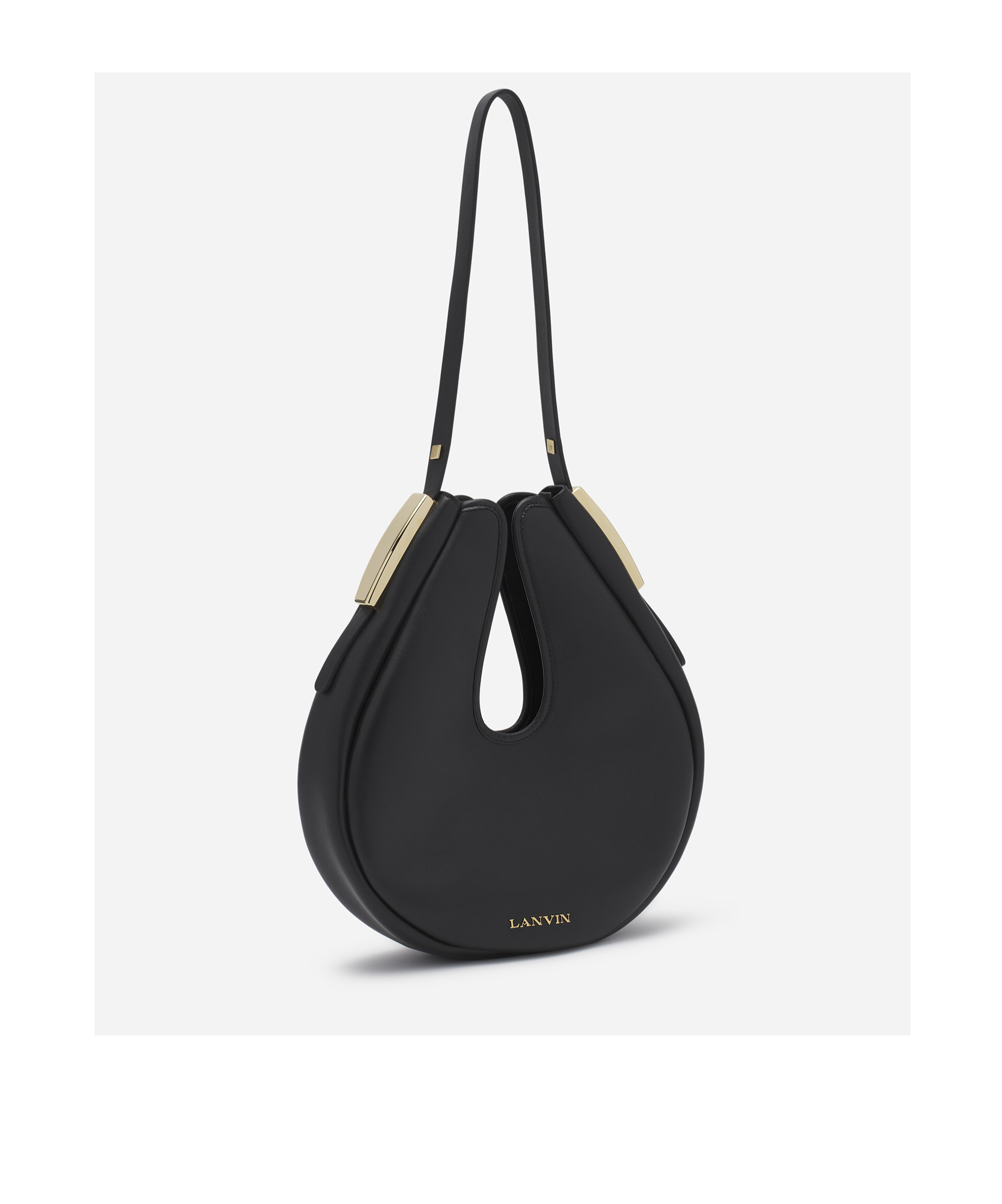 Shop Lanvin Logo-lettering Shoulder Bag In Black