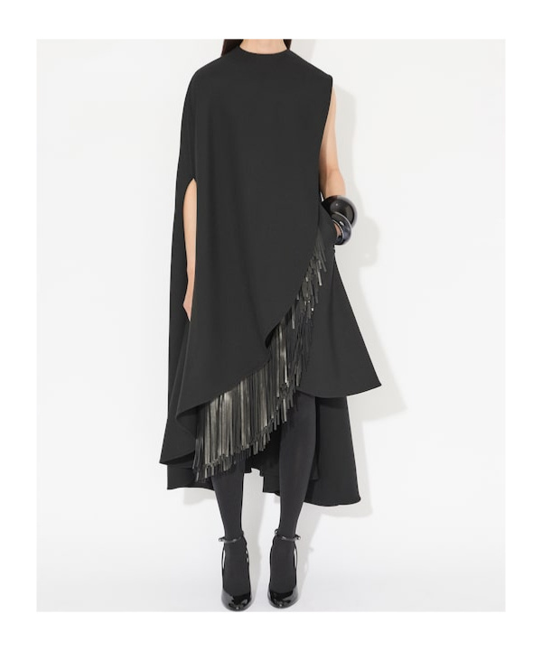 Shop Alaïa Fringed Skirt In Black