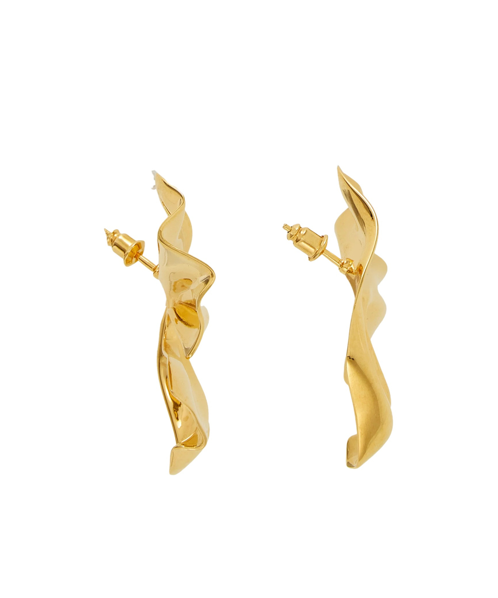 Ferragamo Logo Pendant Earrings In Yellow
