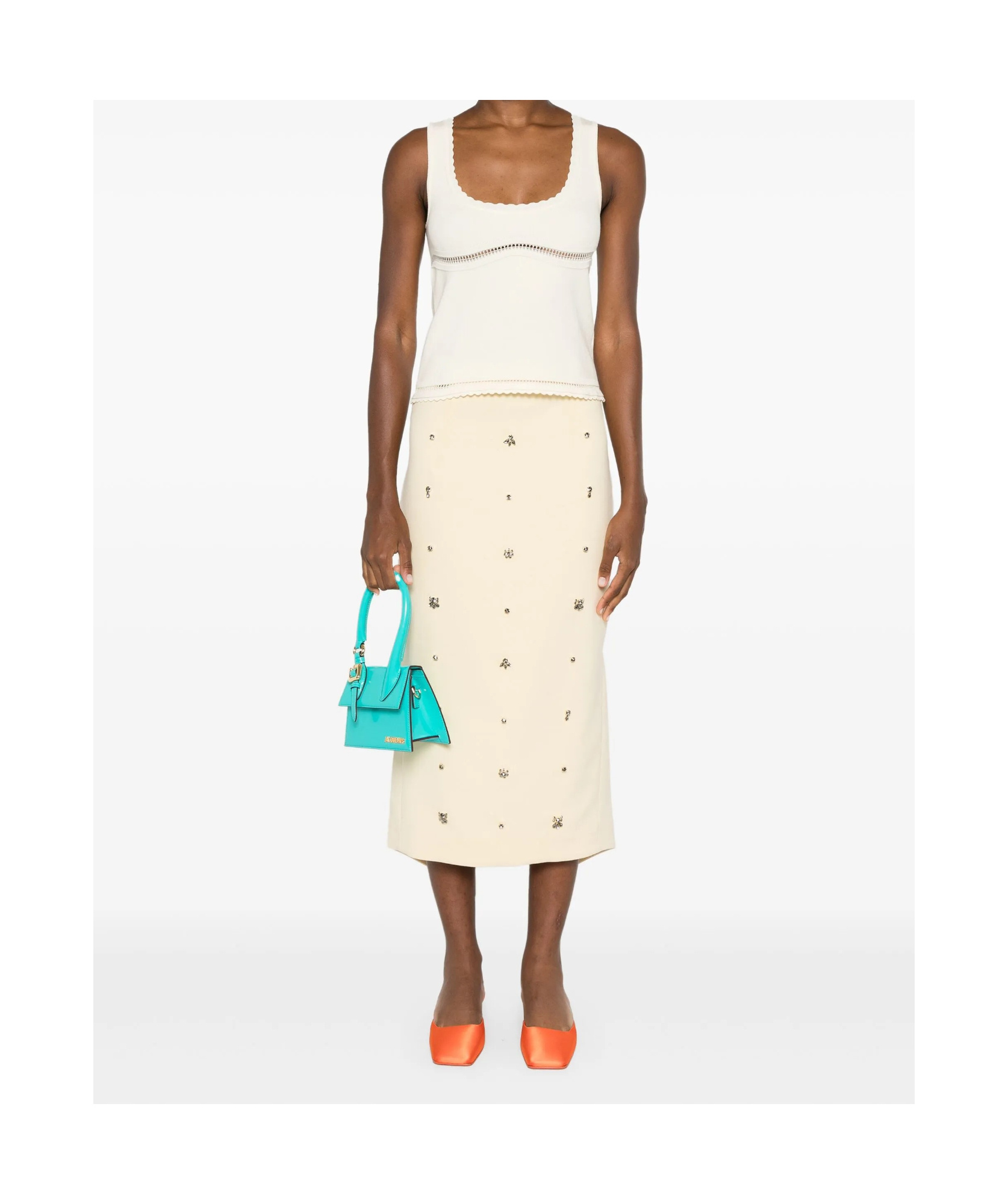 Shop Blumarine Cut-out Detailed Tank Top