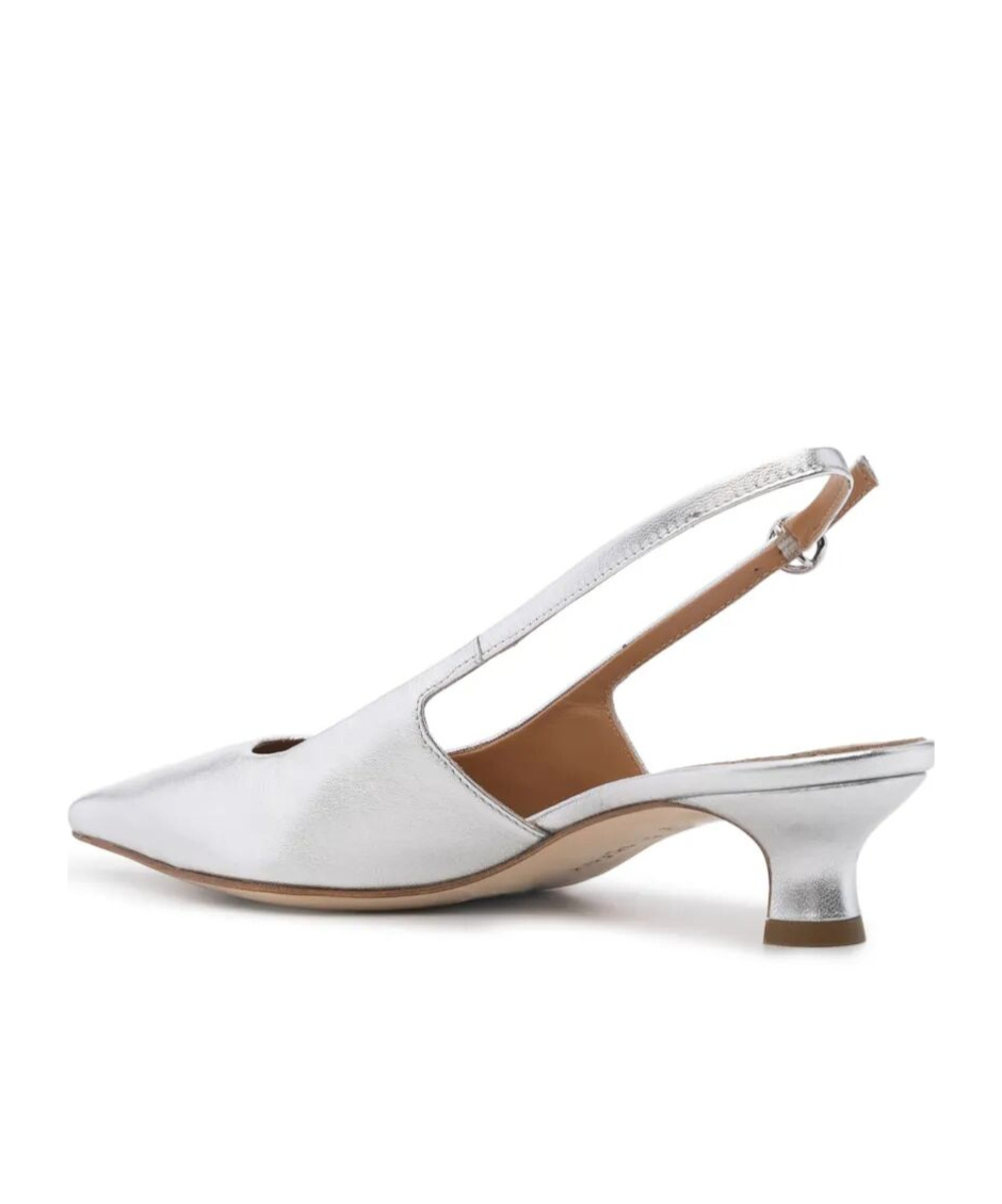 Aeyde Catrina 35mm Metallic-leather Pumps In Orange