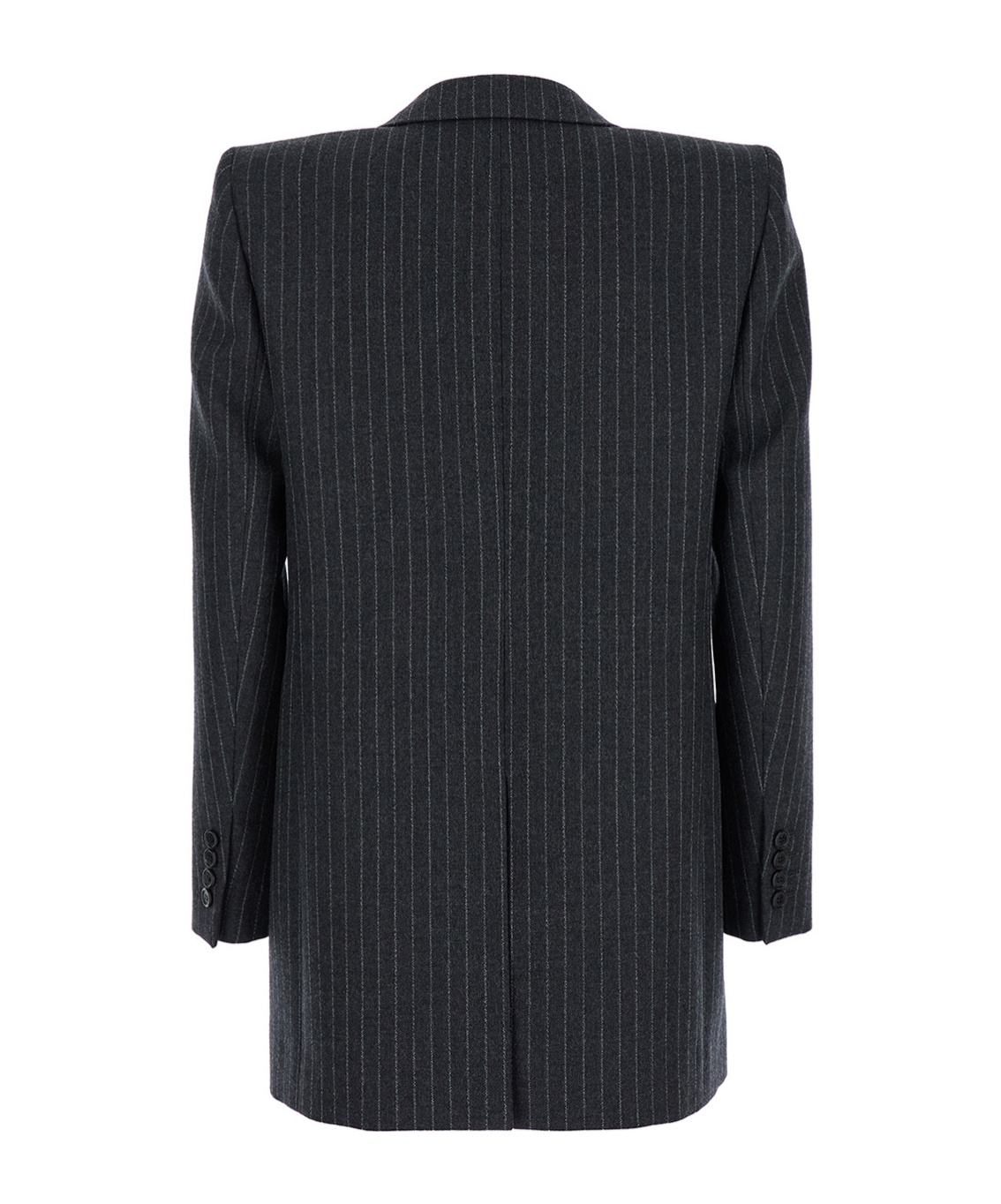 Saint Laurent Striped Flannel Blazer In Black