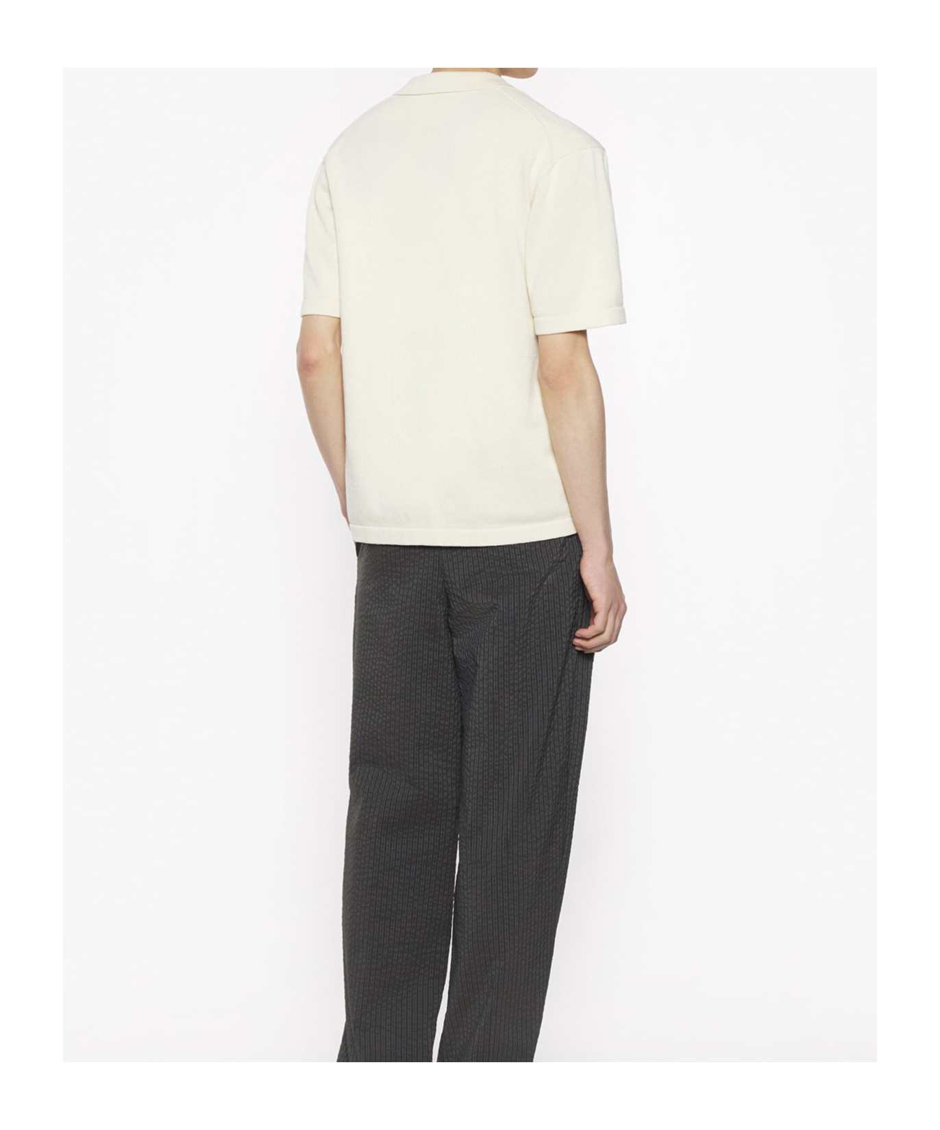Maison Kitsuné Bold Fox Head Embroidered Knitted Polo